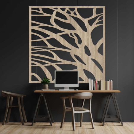 Abstrakte Wanddekoration aus Holz, inspiriert von der Natur
