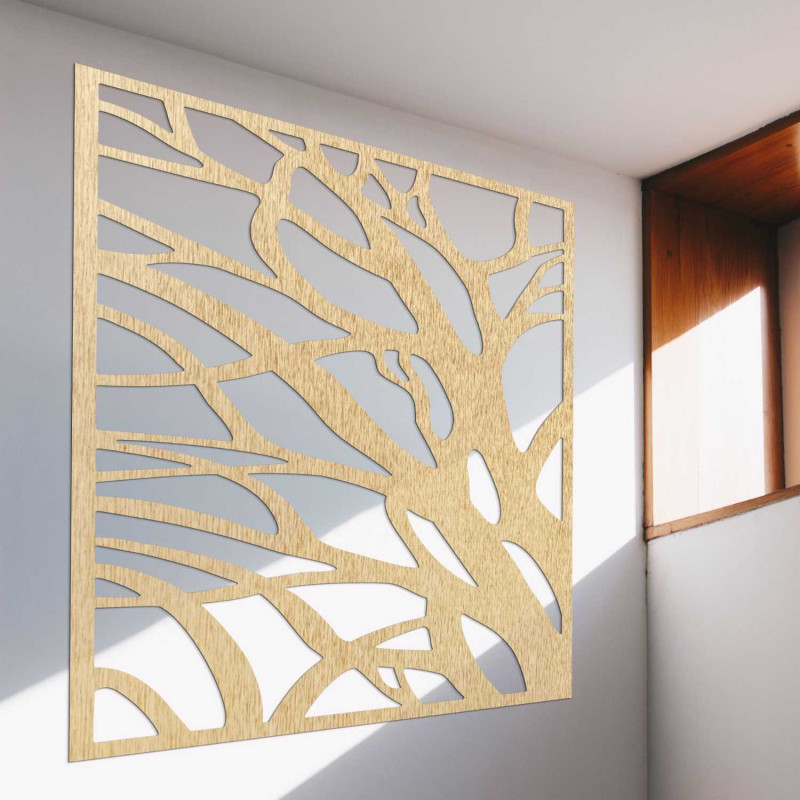 Naturquadratische Wanddekoration aus Holz | LASLO