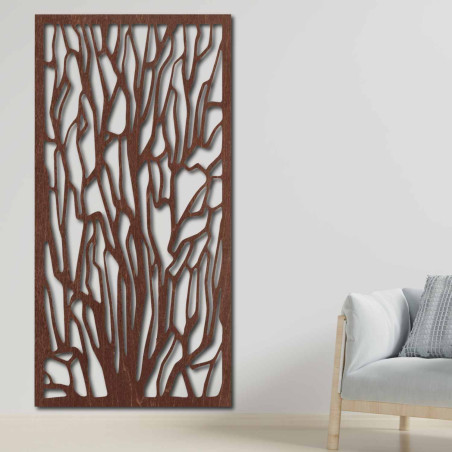 Elegante Wanddekoration mit Baumsilhouetten aus einem Wald