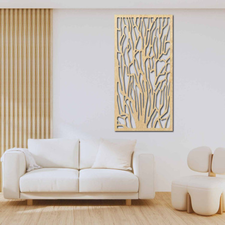 Elegante Wanddekoration mit Baumsilhouetten aus einem Wald