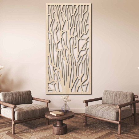 Elegante Wanddekoration mit Baumsilhouetten aus einem Wald