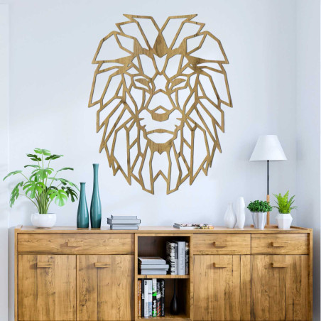 Originelle Wanddekoration aus Holz: Löwe für ein stilvolles Interieur
