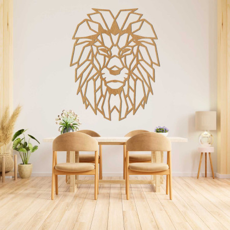 Originelle Wanddekoration aus Holz: Löwe für ein stilvolles Interieur