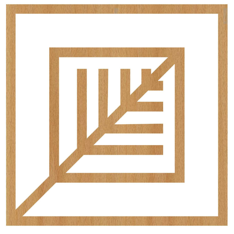Elegante Wanddekoration mit geometrischem Muster aus Holz