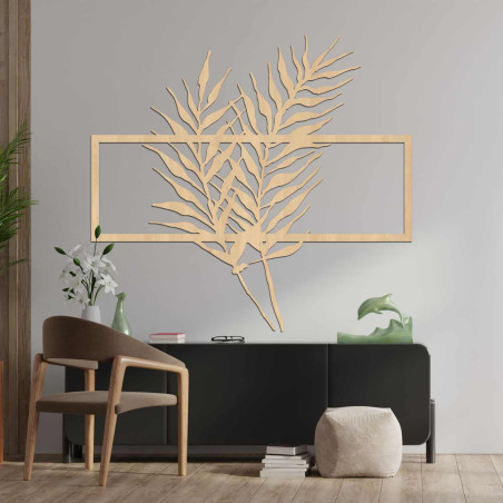 Elegante Wanddekoration mit tropischen Palmenblättern