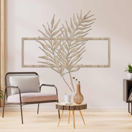 Elegante Wanddekoration mit tropischen Palmenblättern