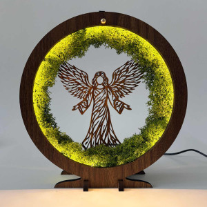 LED-Lampe „Engel des Schutzes“ mit stabilisiertem Moos und sanfter Beleuchtung 2