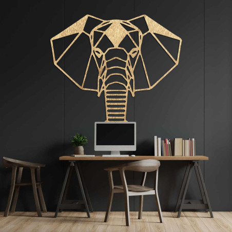 Elegante Elefantenfigur aus Holz, die Stärke, Weisheit und Wohlstand symbolisiert.