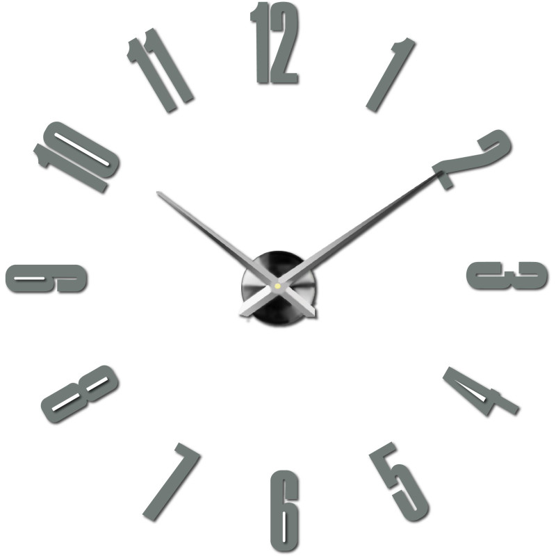 Moderne Spiegelwanduhr mit großen Ziffern und 3D-Effekt