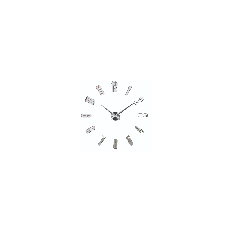Moderne Spiegelwanduhr mit großen Ziffern und 3D-Effekt