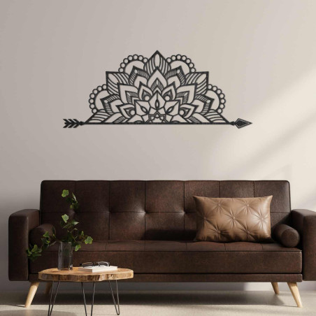 Lasergeschnitzte Holzmandala an der Wand für ein stilvolles Wohnzimmer oder Schlafzimmer