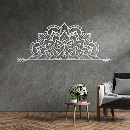 Lasergeschnitzte Holzmandala an der Wand für ein stilvolles Wohnzimmer oder Schlafzimmer