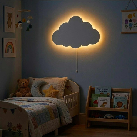 LED-Wolkenwandleuchte mit warmweißem Licht für ein Kinderzimmer