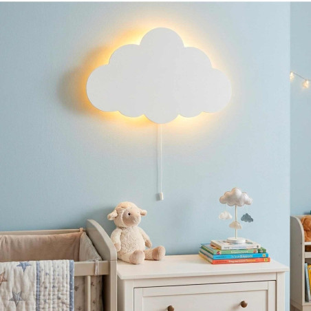 LED-Wolkenwandleuchte mit warmweißem Licht für ein Kinderzimmer