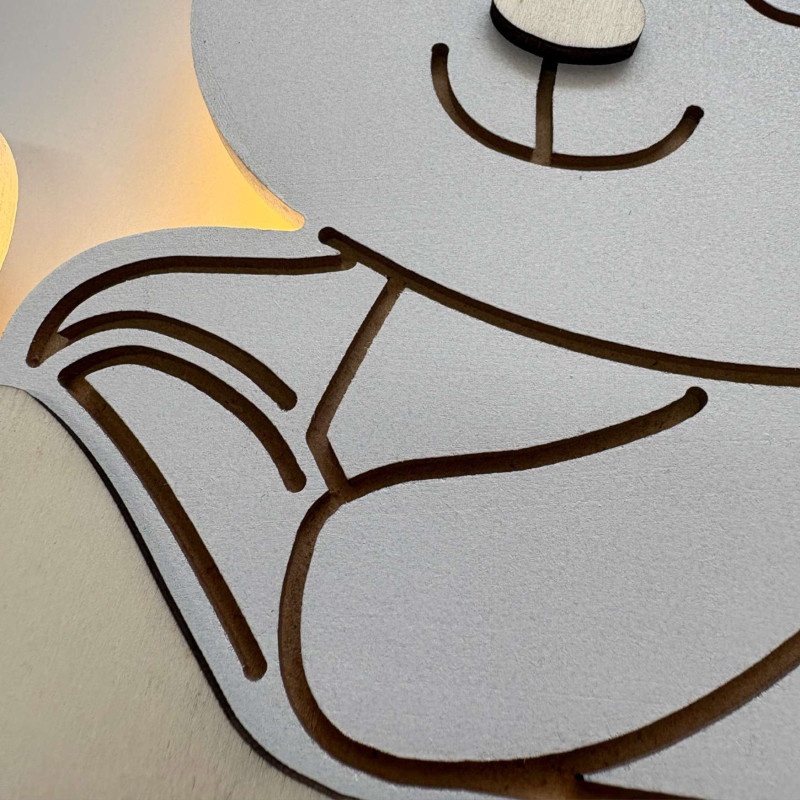 Dekorative LED-Lampe Teddybär Pilot, geeignet für Kinderzimmer, Spielzimmer und Schlafzimmer