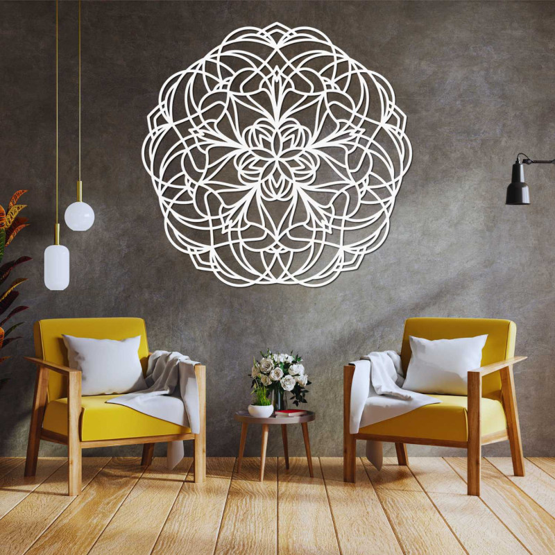Wandmandala aus Naturholz für ein modernes Interieur