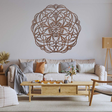 Elegante Mandala-Dekoration aus Holz für ein modernes Interieur