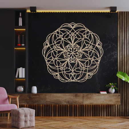 Elegante Mandala-Dekoration aus Holz für ein modernes Interieur