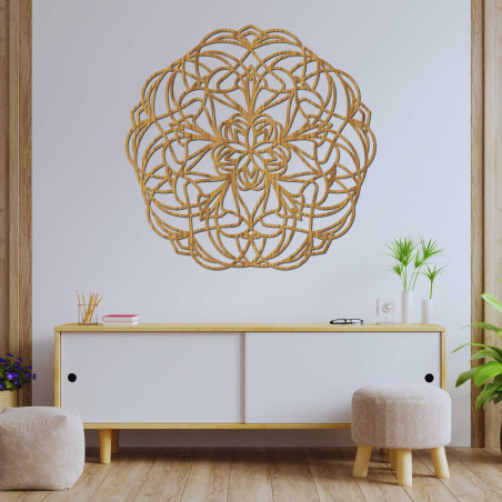 Originale Holzmandala für stilvolle Wohndekoration