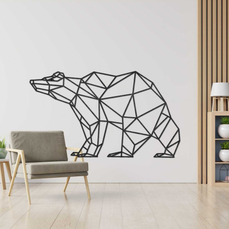 Polygonaler Holzbär – stilvolle Wanddekoration
