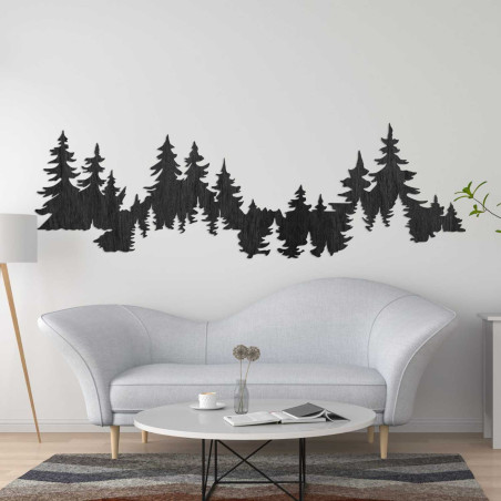 Wanddekoration aus Holz, Waldmotiv, bernsteinfarben, für das Wohnzimmer