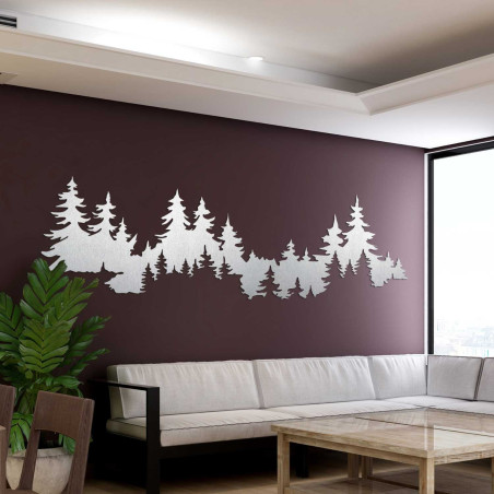 Geschnitzte Waldsilhouette aus bernsteinfarbenem Holz, Geschenk