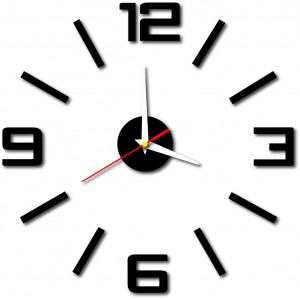 Moderne Wanduhr aus Kunststoff. Eigenproduktion, X-momo