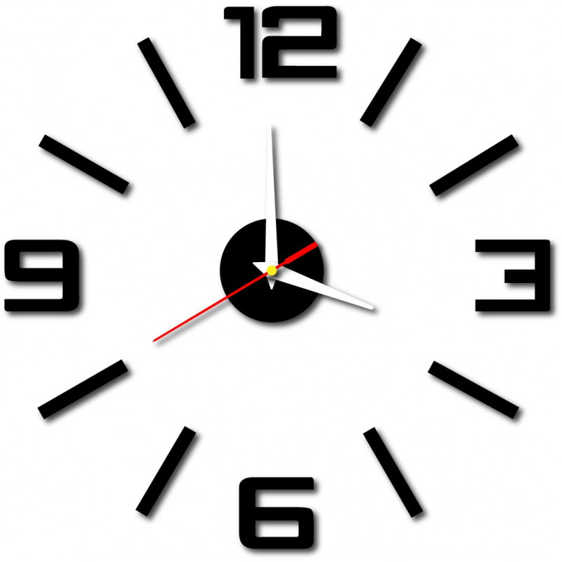 Moderne Wanduhr aus Kunststoff. Eigenproduktion, X-momo
