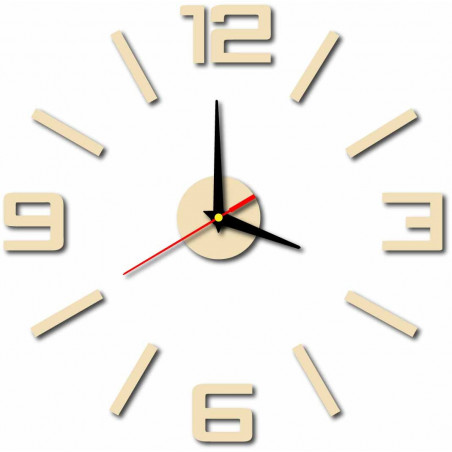 Moderne Wanduhr aus Kunststoff. Eigenproduktion, X-momo