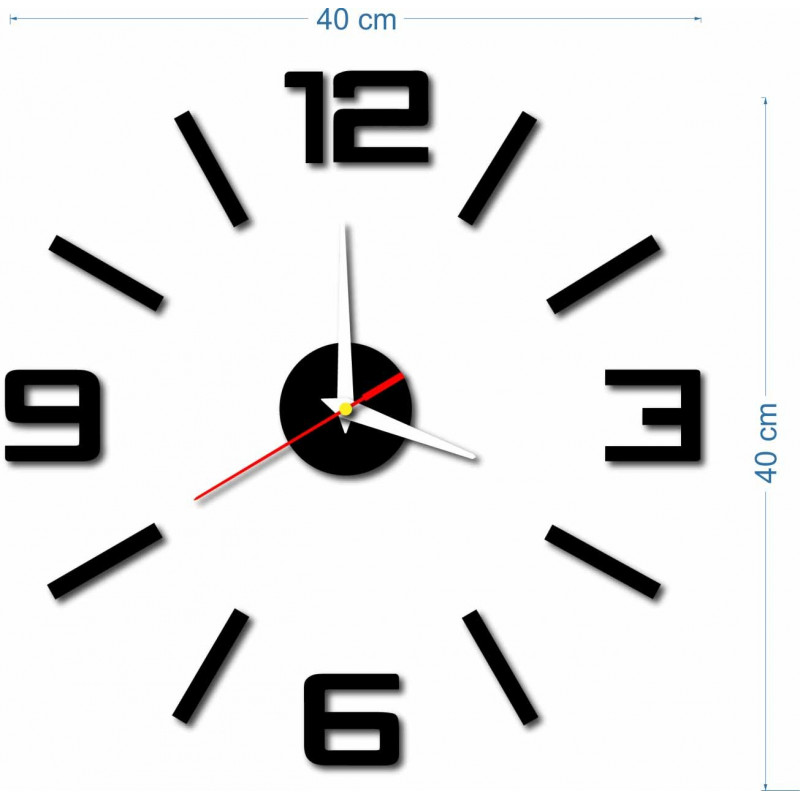 Abmessungen von Wanduhren aus Kunststoff. Trendige Uhren wie abgebildet.