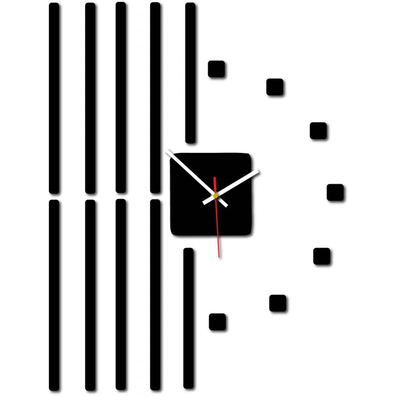 Moderne Wanduhr aus Kunststoff. Eigene Produktion, X-momo