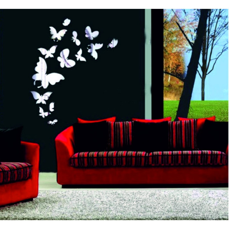 Dekorativer Spiegel. Spiegel Aufkleber an der Wand wie ein Bild oder Dekoration, 3D-Acryl-Aufkleber