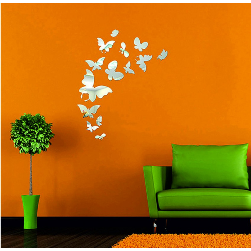 Dekorativer Spiegel. Spiegel Aufkleber an der Wand wie ein Bild oder Dekoration, 3D-Acryl-Aufkleber