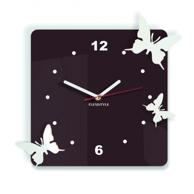 Moderne Wanduhr aus Plexiglas. Trends auf der Wanduhr als Geschenk. Clock X-momo. PMMA