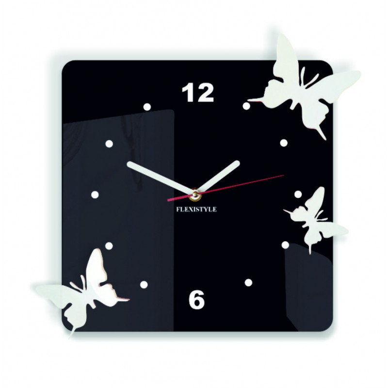 Moderne Wanduhr aus Plexiglas. Trendige Wanduhr als Geschenk. X-momo Uhr. PMMA