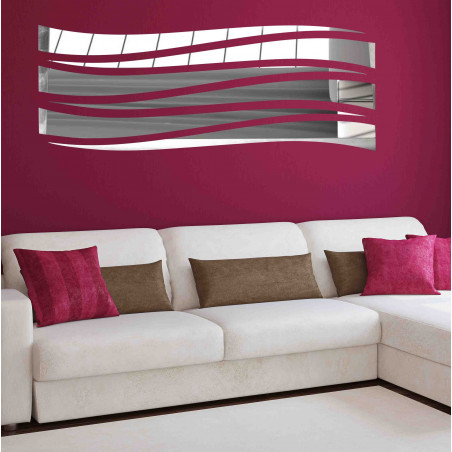 Moderne Dekospiegel. Spiegel und farbige Wandaufkleber, 3D-Aufkleber aus Acryl.
