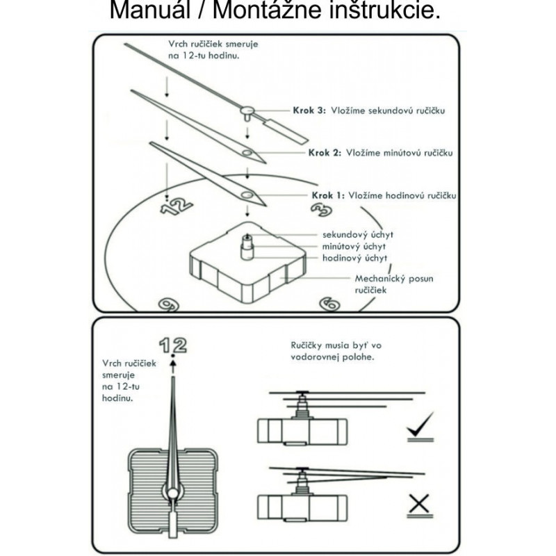 Moderner, selbstklebender Wandspiegel mit Uhr, schwarz