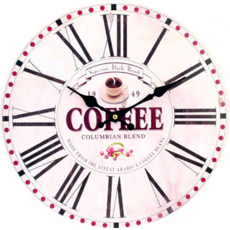 Wanduhr aus Holz frühe Kaffeetasse MDF . Fi 34 cm