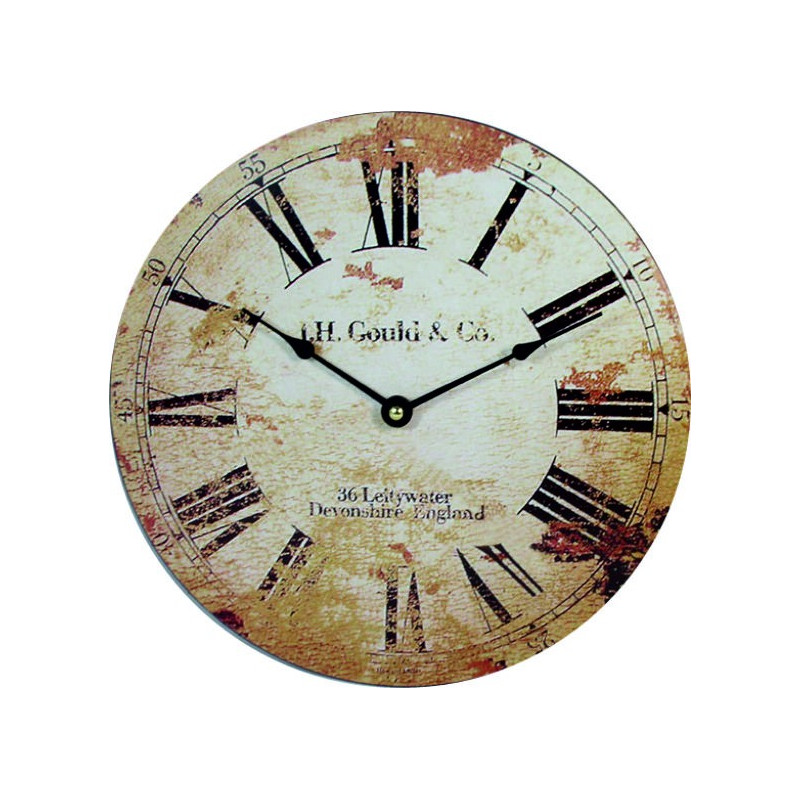 Stilvolle Uhr aus Holz retro Roman MDF . Fi 30 cm