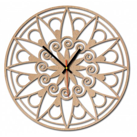 Moderne Wanduhr, Wanduhr als Geschenk, 3D Uhr Mandala.