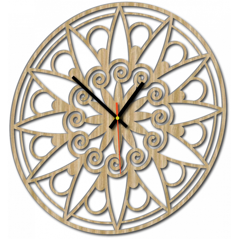 Moderne Wanduhr, Wanduhr als Geschenk, 3D Uhr Mandala.