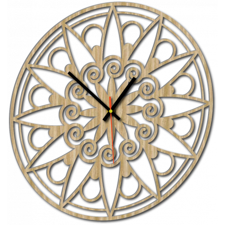 Moderne Wanduhr, Wanduhr als Geschenk, 3D Uhr Mandala.