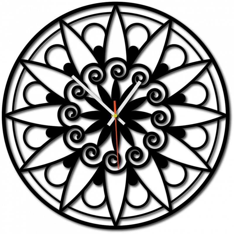 Moderne Wanduhr, Wanduhr als Geschenk, 3D Uhr Mandala.