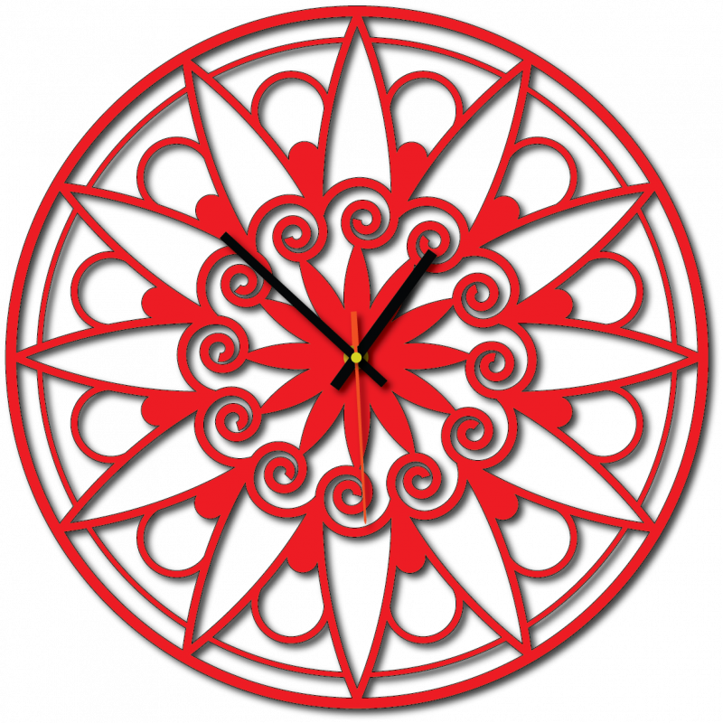 Moderne Wanduhr, Wanduhr als Geschenk, 3D Uhr Mandala.