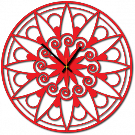 Moderne Wanduhr, Wanduhr als Geschenk, 3D Uhr Mandala.