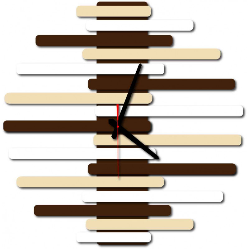 Moderne Wanduhr aus Kunststoff. Eigene Produktion, X-momo