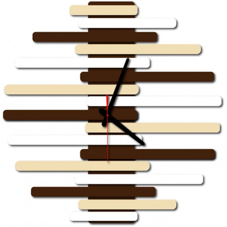 Moderne Wanduhr aus Kunststoff. Eigene Produktion, X-momo