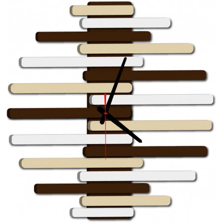 Moderne Wanduhr aus Kunststoff. Eigene Produktion, X-momo