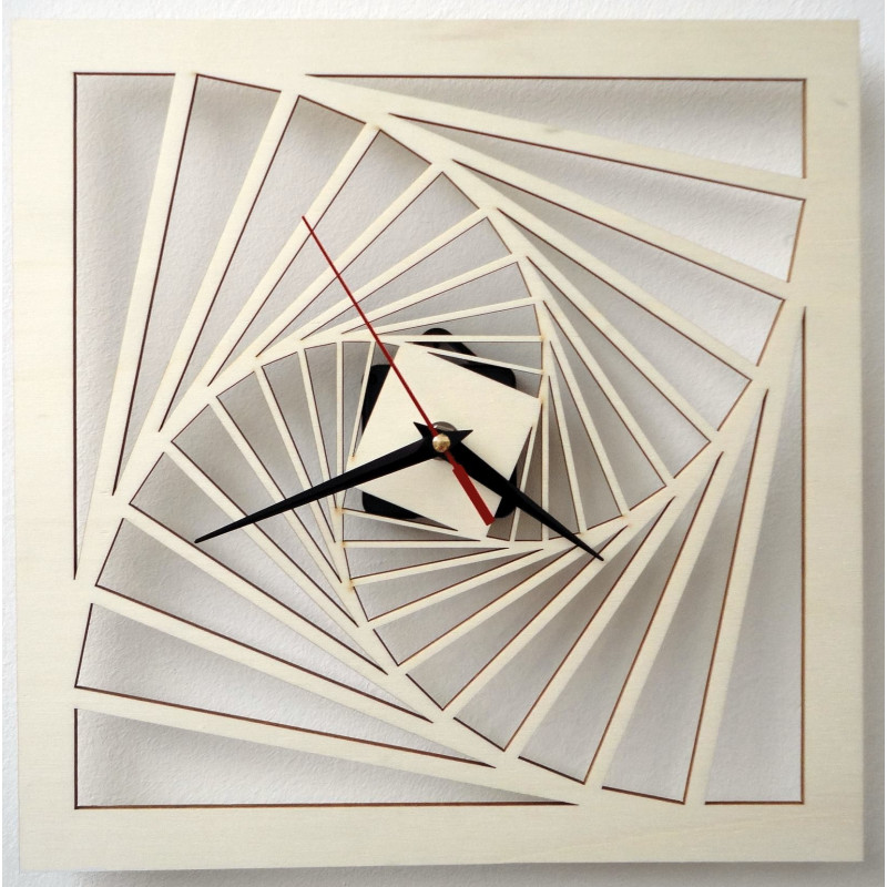 Moderne Wanduhr, Wanduhr aus Holz, Sperrholz