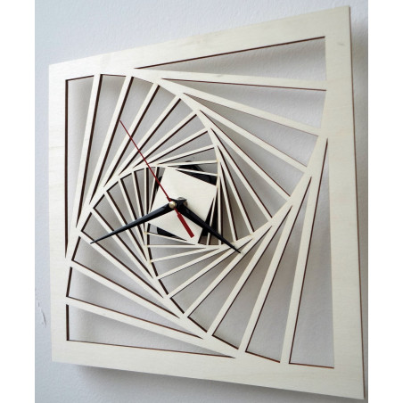 Moderne Wanduhr, Wanduhr aus Holz, Sperrholz